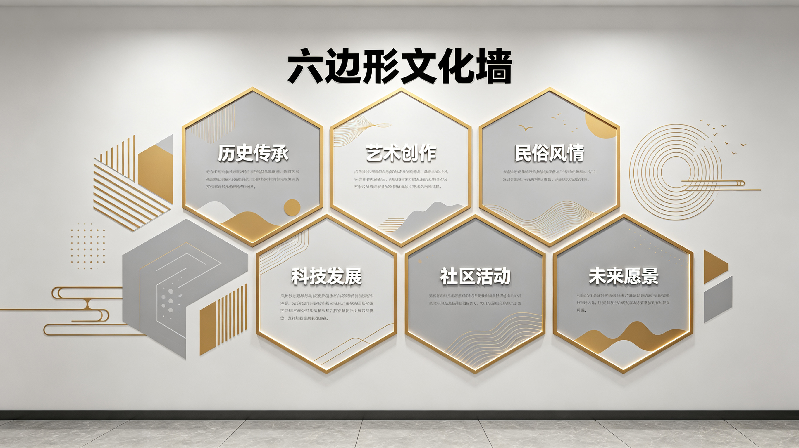 宁波企业文化墙 | 六边形信息美学